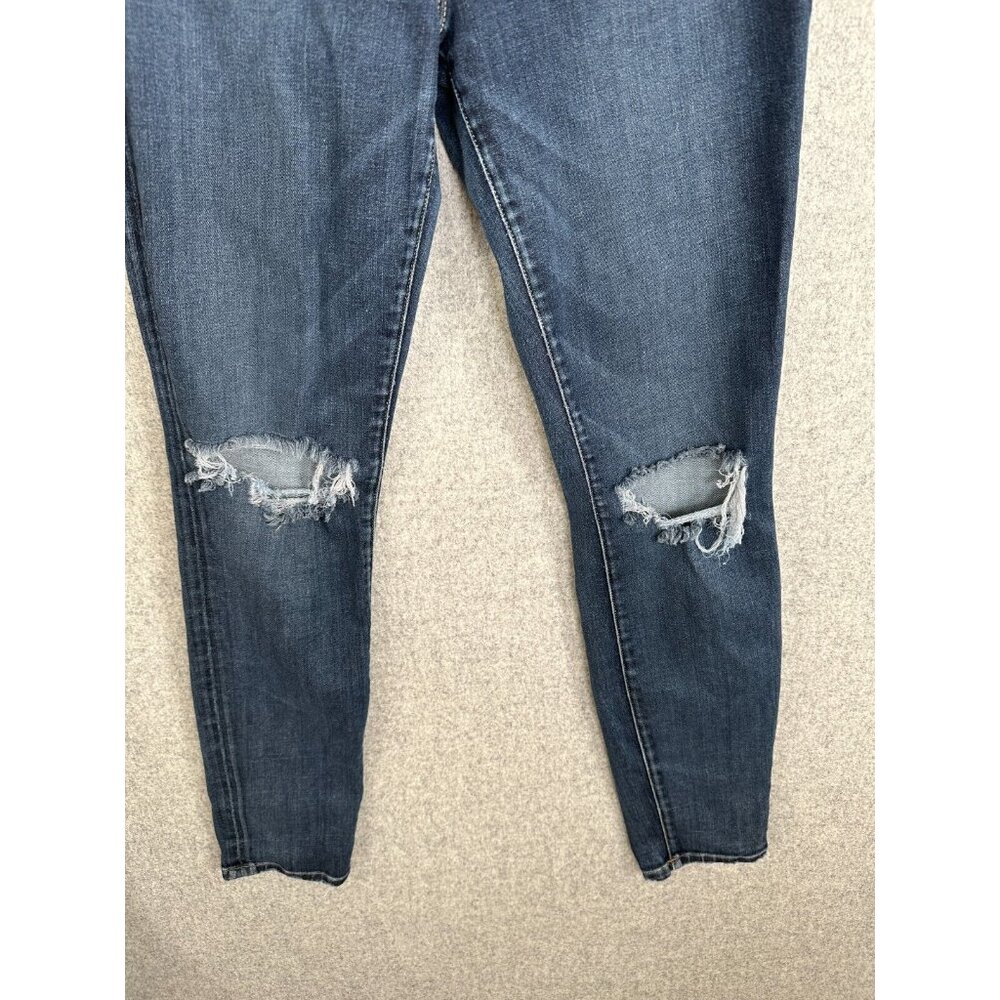 Frame Le Skinny De Jeanne Jeans Blue Medium Wash 29 Wooster Frayed Distressed - Picture 5 of 16